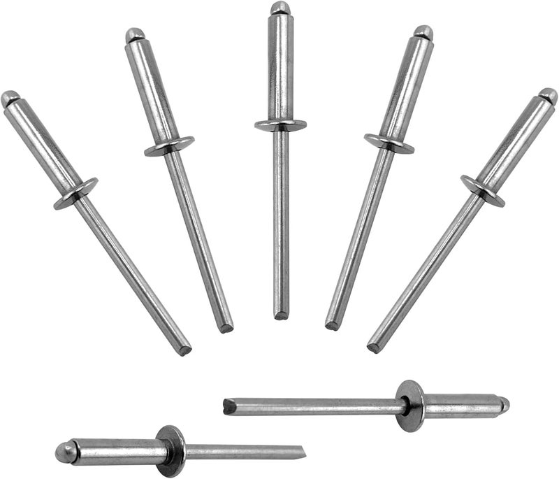ALLCLEAN 100 Pcs 5/32"x5/8" Stainless Steel Blind Pro Rivets,4 x 16mm Pop Rivets,Stainless Steel Grip and Stainless Steel Mandrel - Image 1